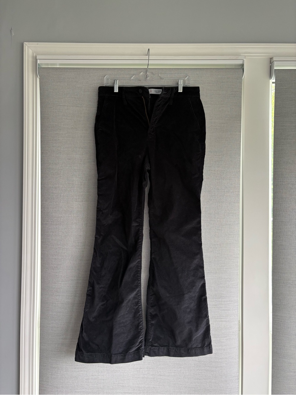 Black Velvet Flared Pants